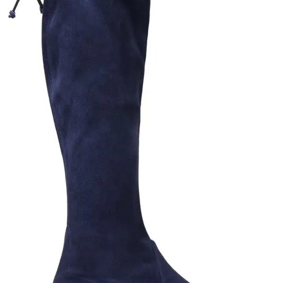 Stuart Weitzman Kneezie Suede Boots Navy sz 8.5 - Picture 4 of 11